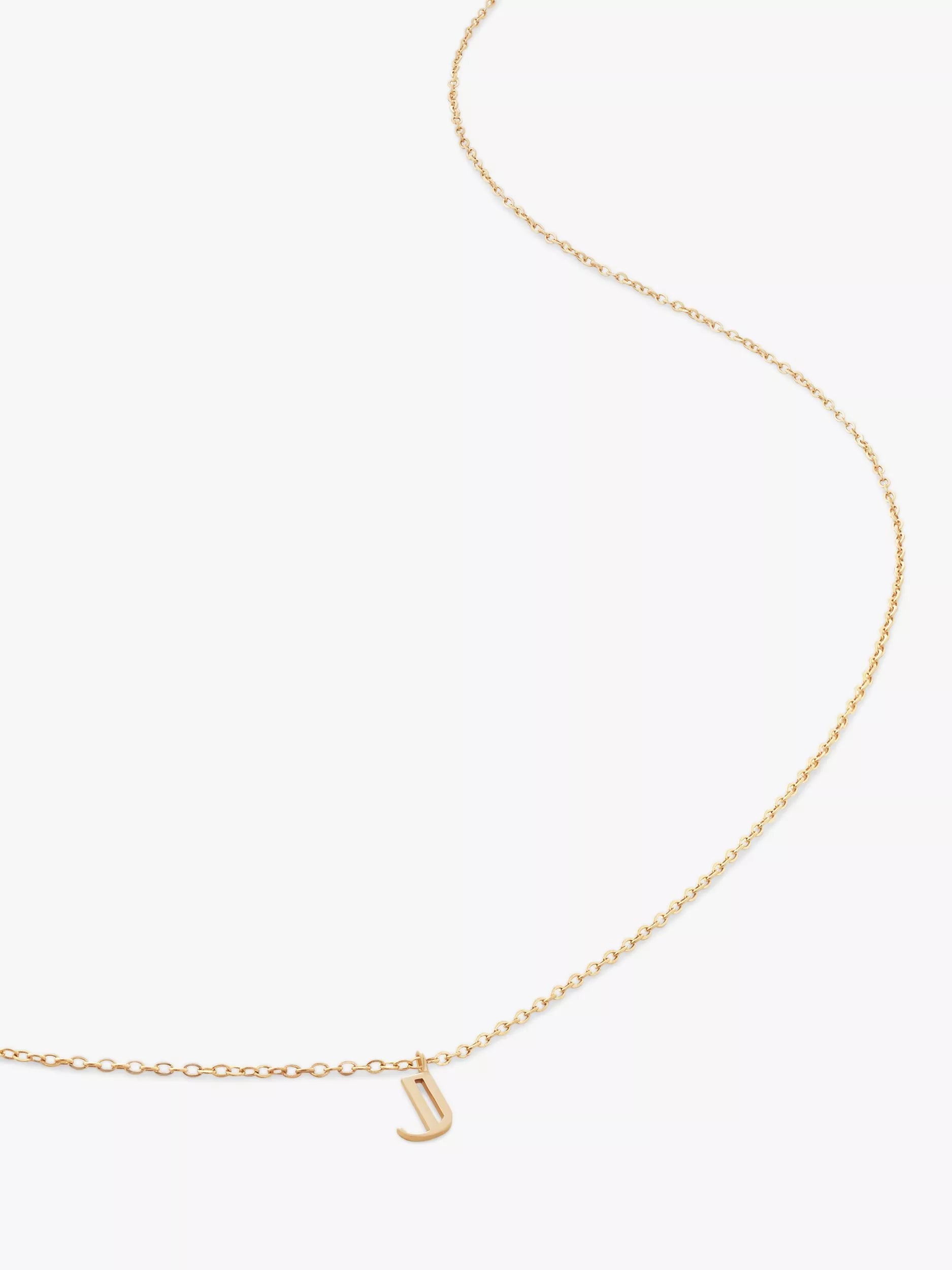 Monica Vinader Yellow Gold Small Initial Pendant Necklace