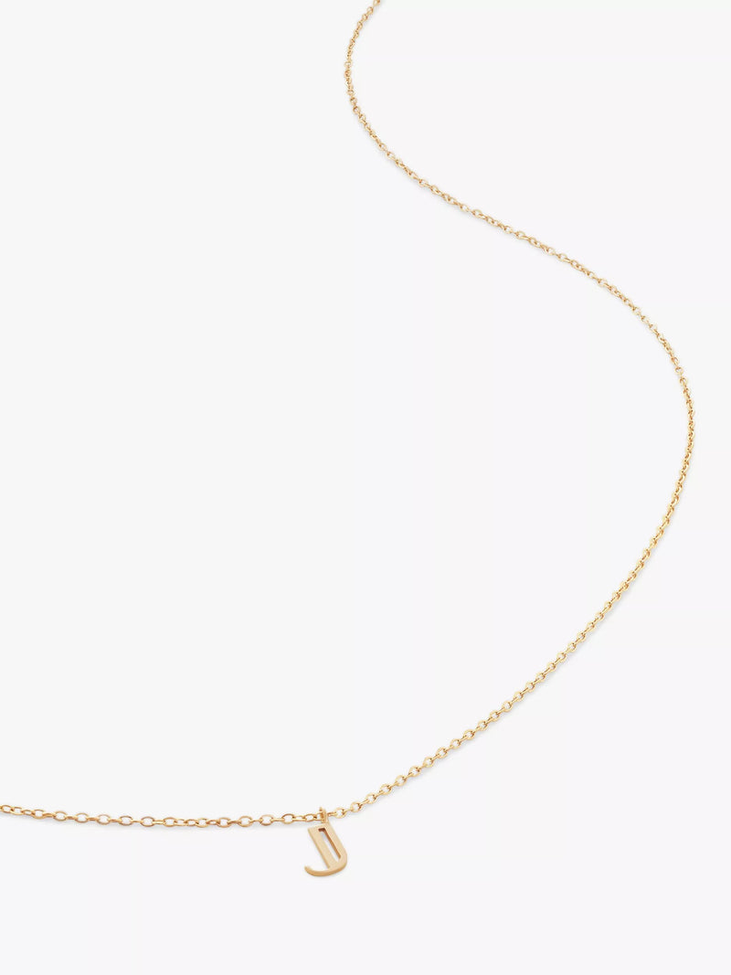 Monica Vinader Yellow Gold Small Initial Pendant Necklace