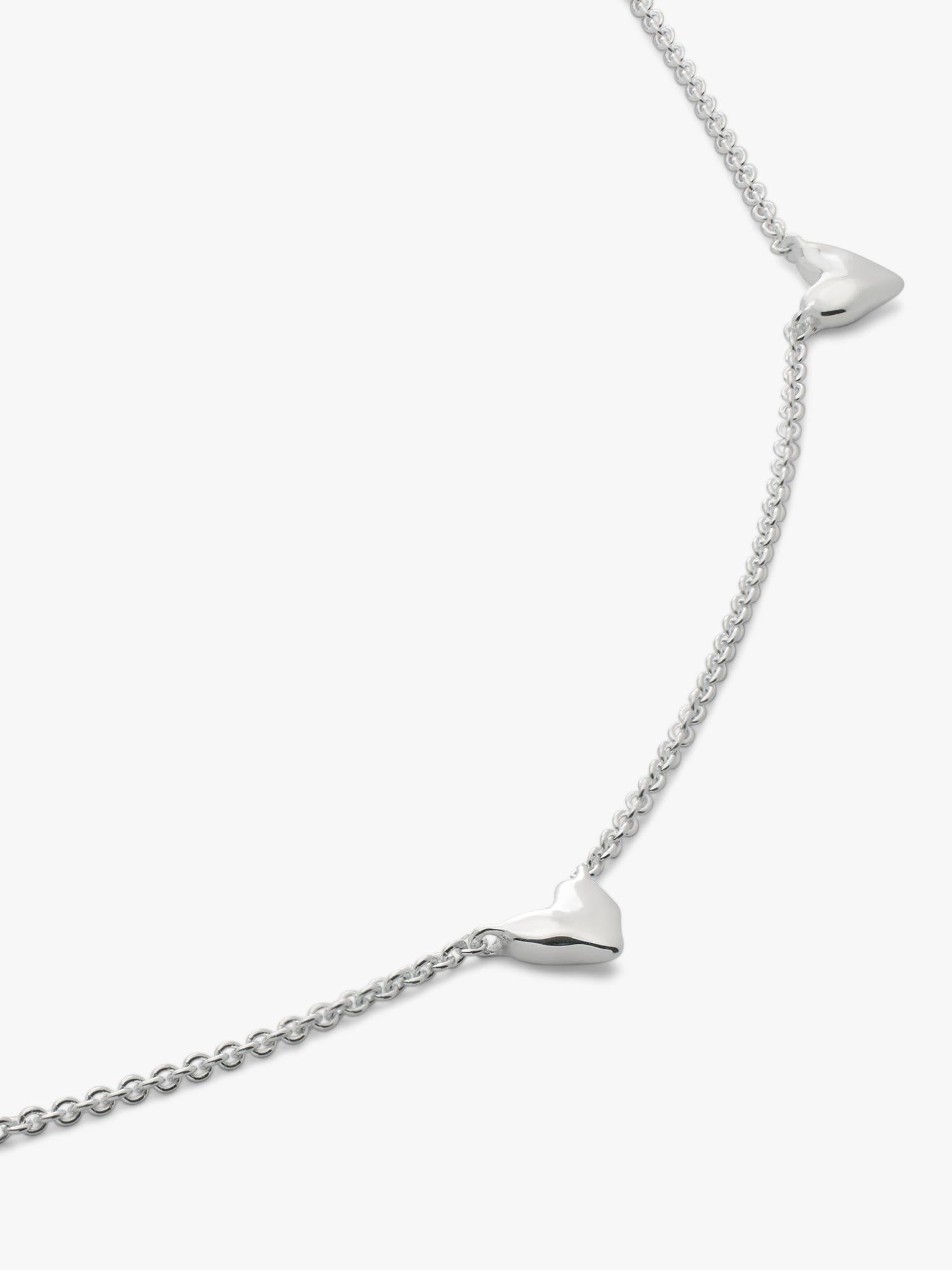 Collier à chaînettes cœur Monica Vinader argent sterling, version UK