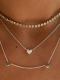 Collier à chaînettes cœur Monica Vinader argent sterling, version UK