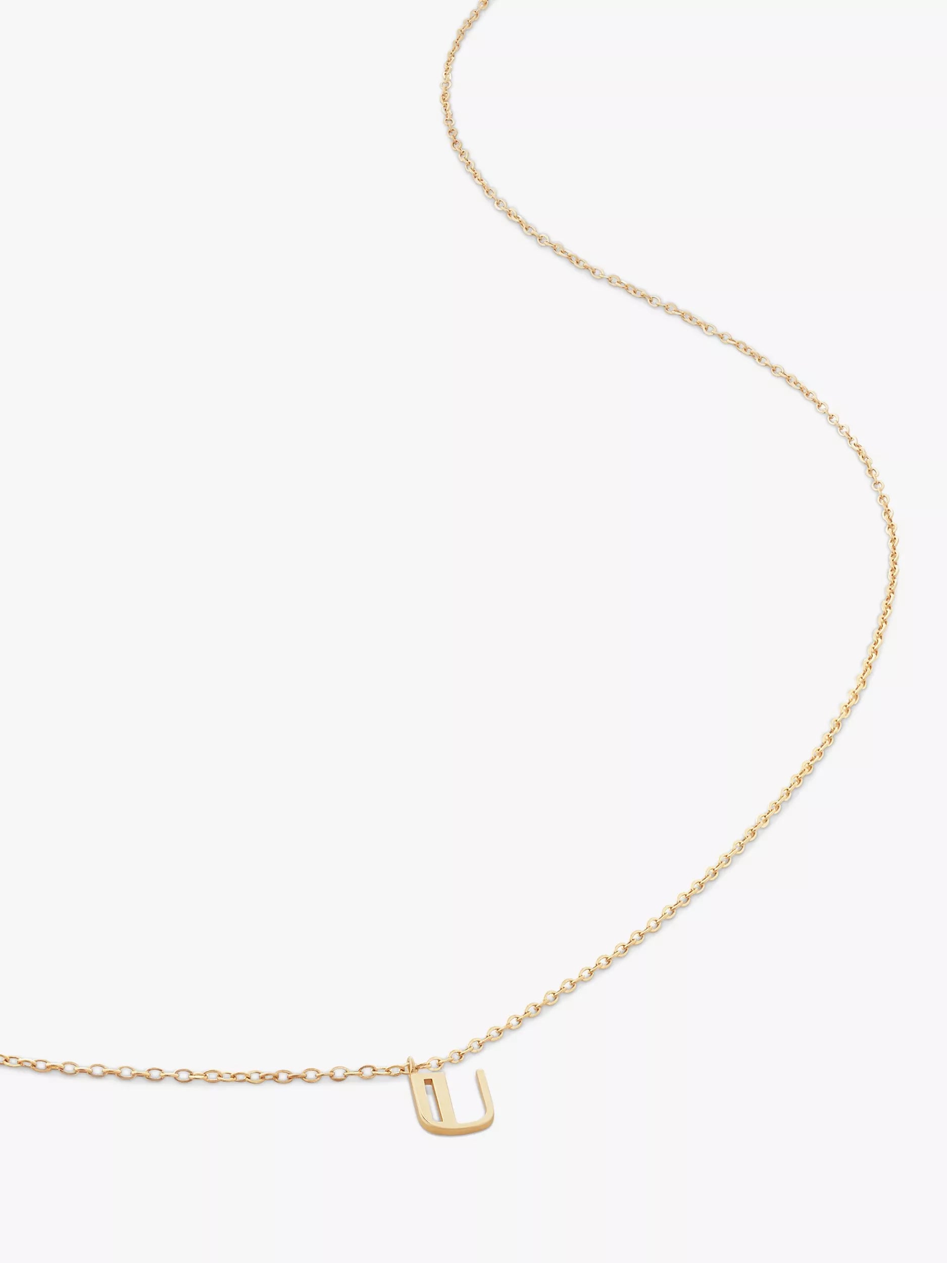 Monica Vinader Yellow Gold Small Initial Pendant Necklace