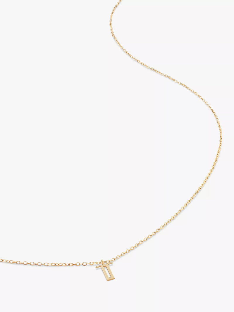 Monica Vinader Yellow Gold Small Initial Pendant Necklace