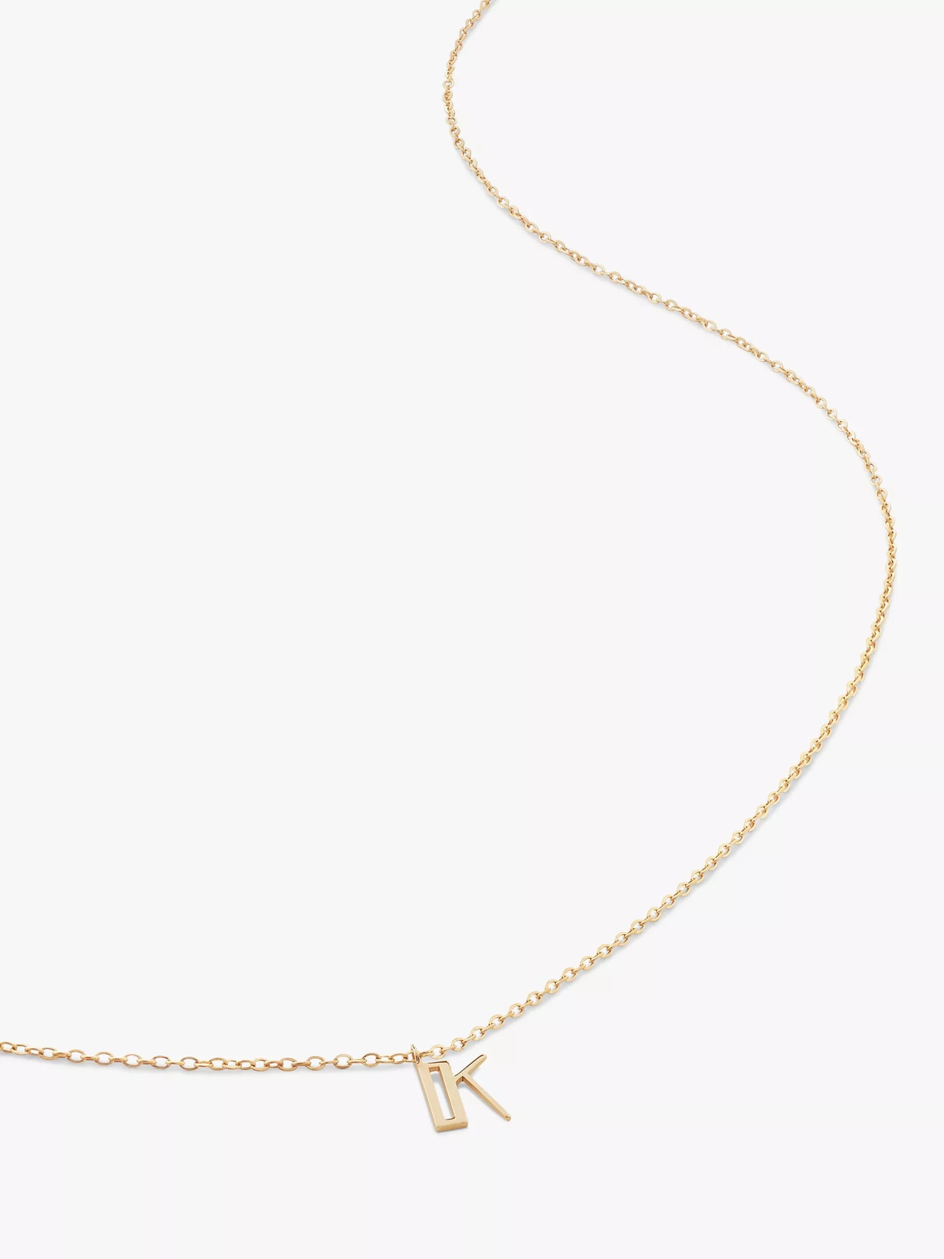 Monica Vinader Yellow Gold Small Initial Pendant Necklace