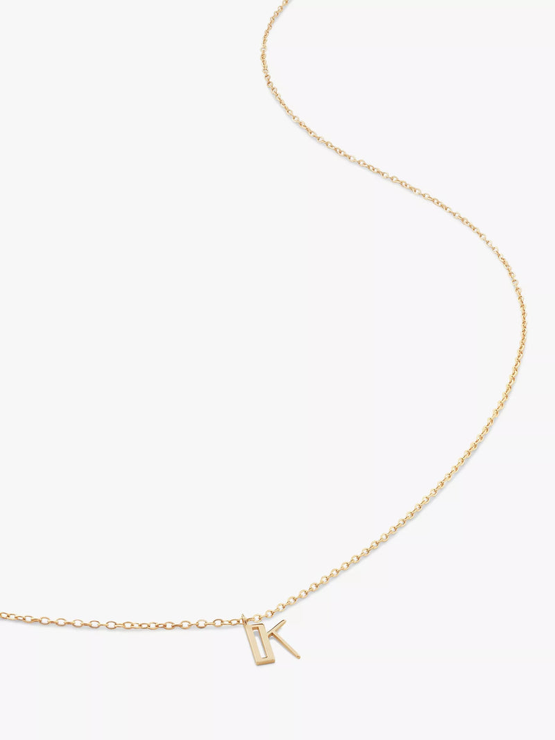 Monica Vinader Yellow Gold Small Initial Pendant Necklace