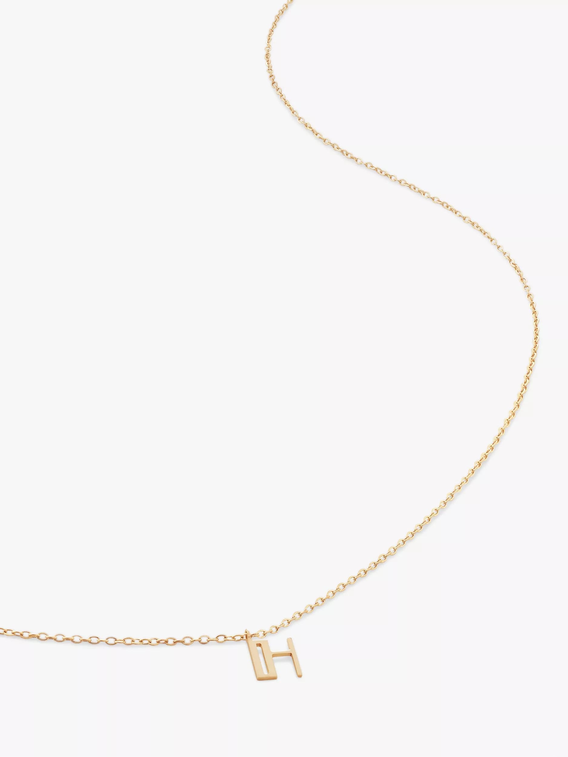 Monica Vinader Yellow Gold Small Initial Pendant Necklace
