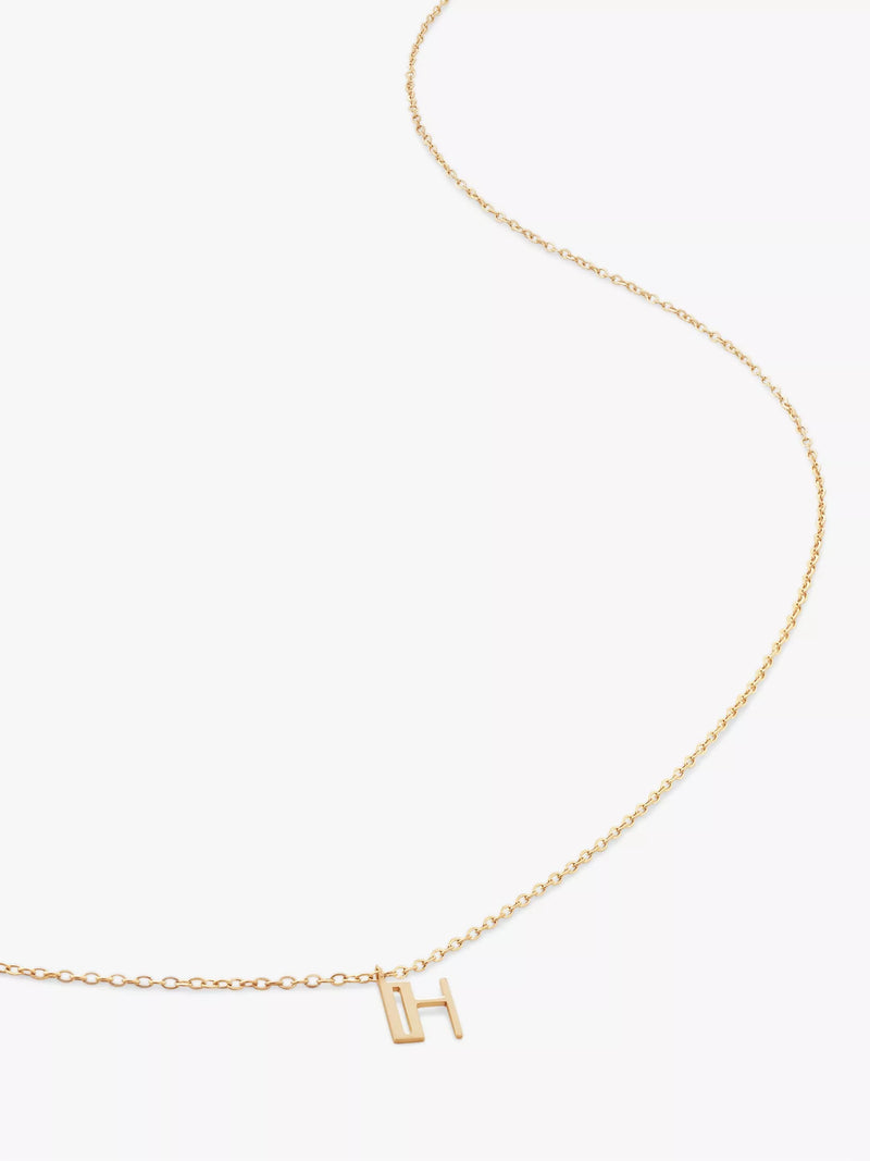 Monica Vinader Yellow Gold Small Initial Pendant Necklace