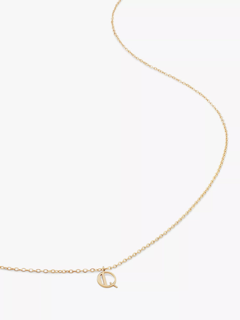 Monica Vinader Yellow Gold Small Initial Pendant Necklace