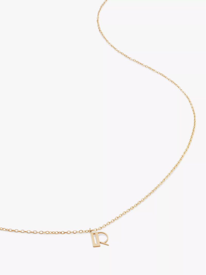 Monica Vinader Yellow Gold Small Initial Pendant Necklace
