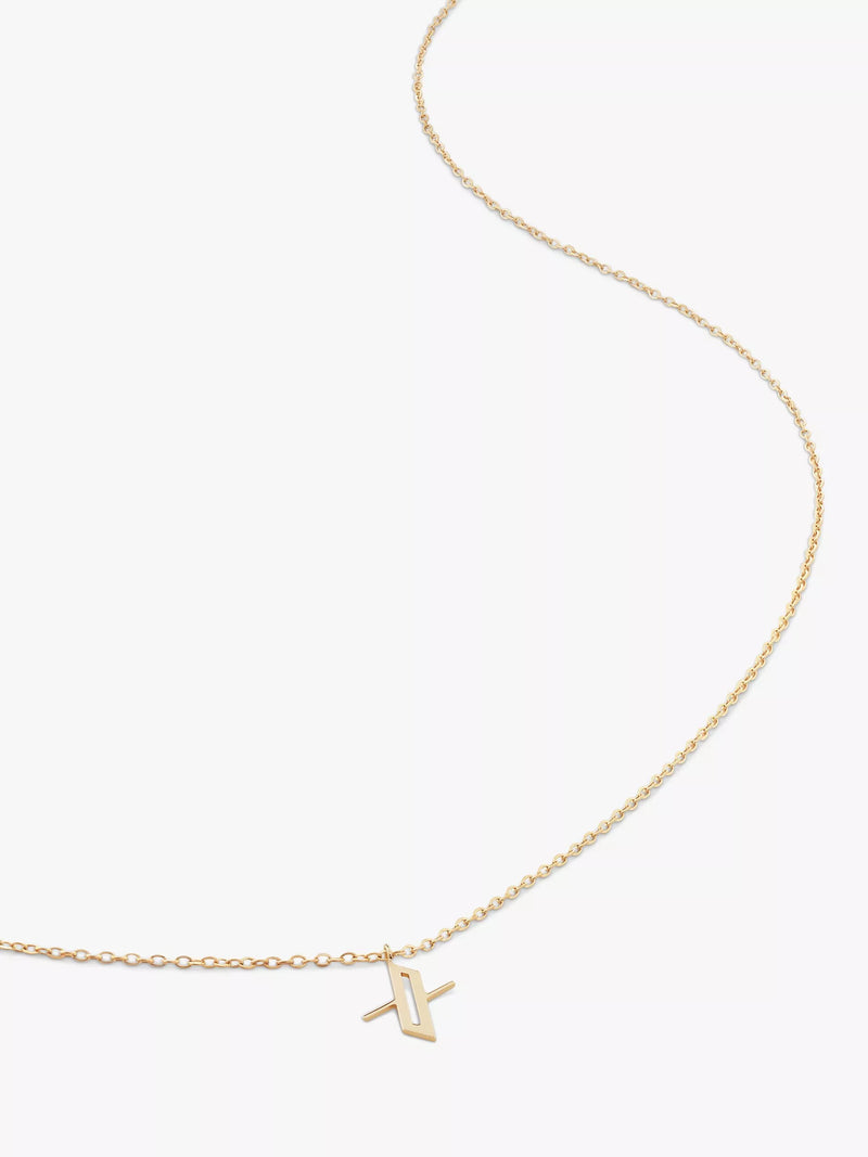 Monica Vinader Yellow Gold Small Initial Pendant Necklace