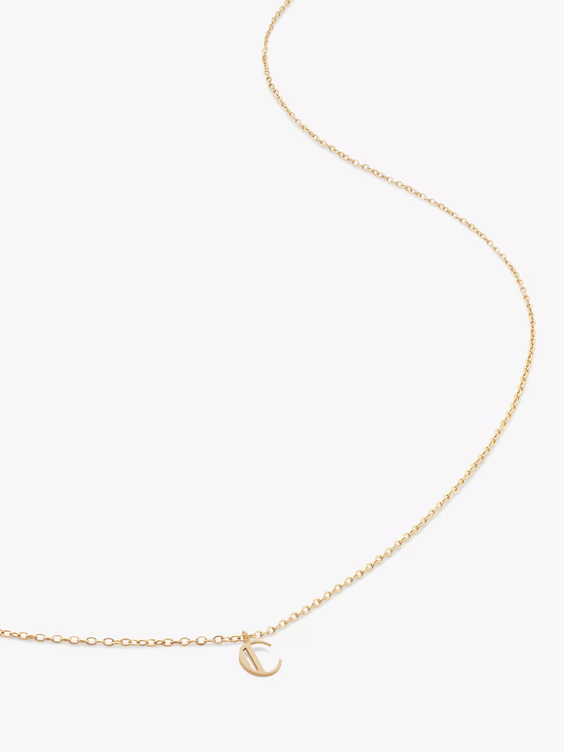 Monica Vinader Yellow Gold Small Initial Pendant Necklace