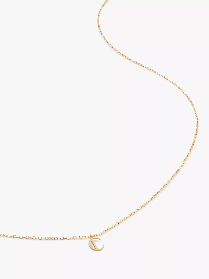 Monica Vinader Yellow Gold Small Initial Pendant Necklace
