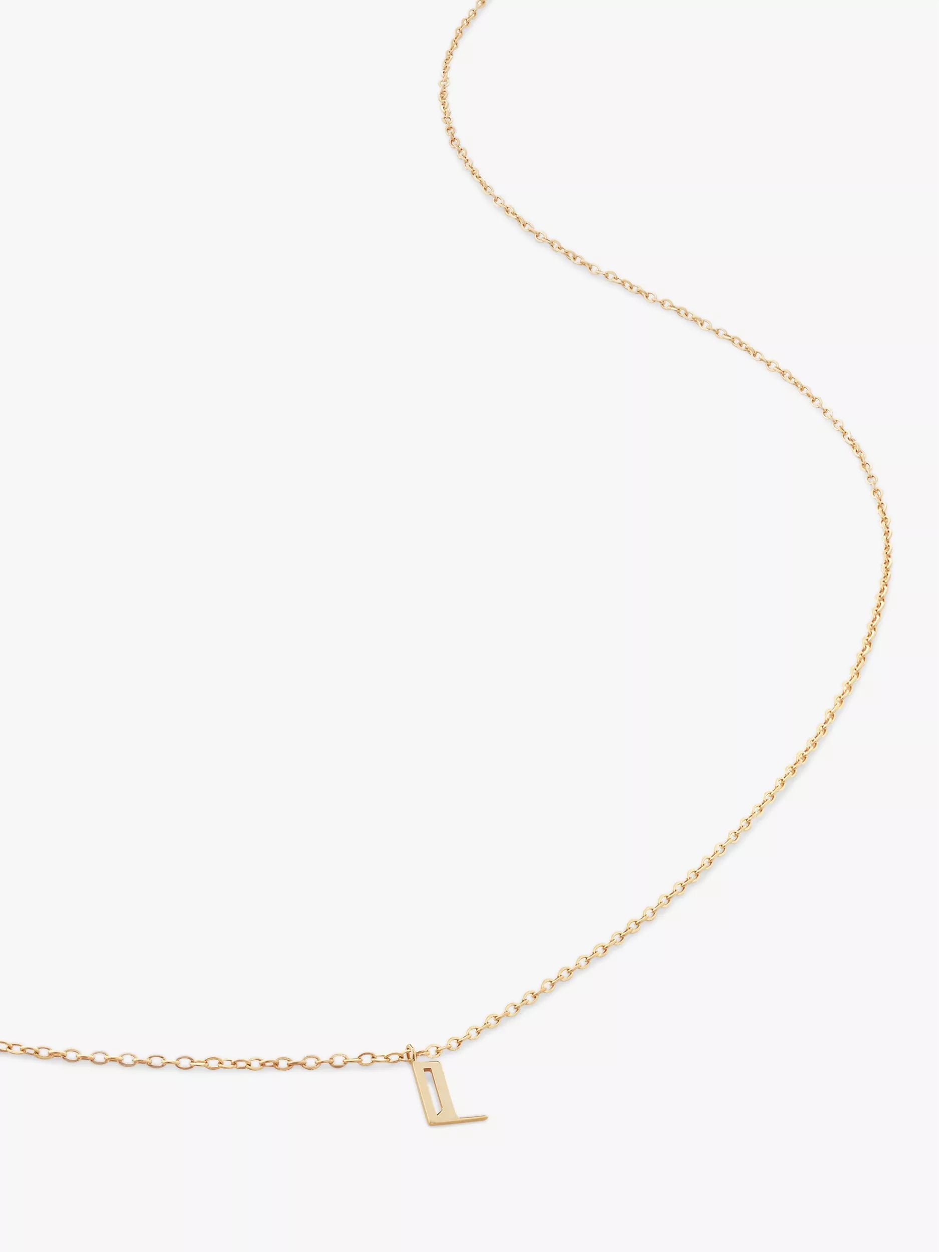 Monica Vinader Yellow Gold Small Initial Pendant Necklace