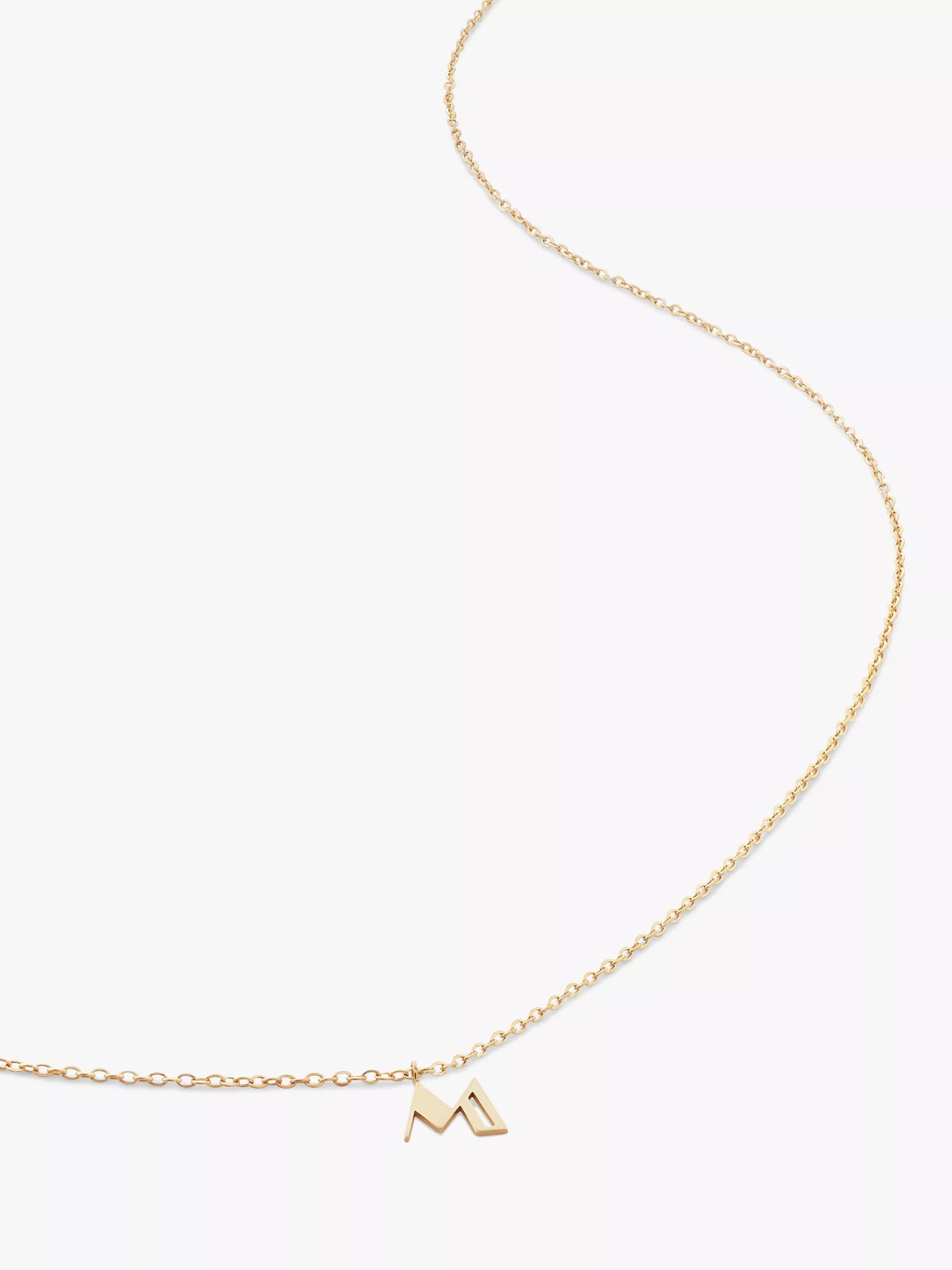 Monica Vinader Yellow Gold Small Initial Pendant Necklace