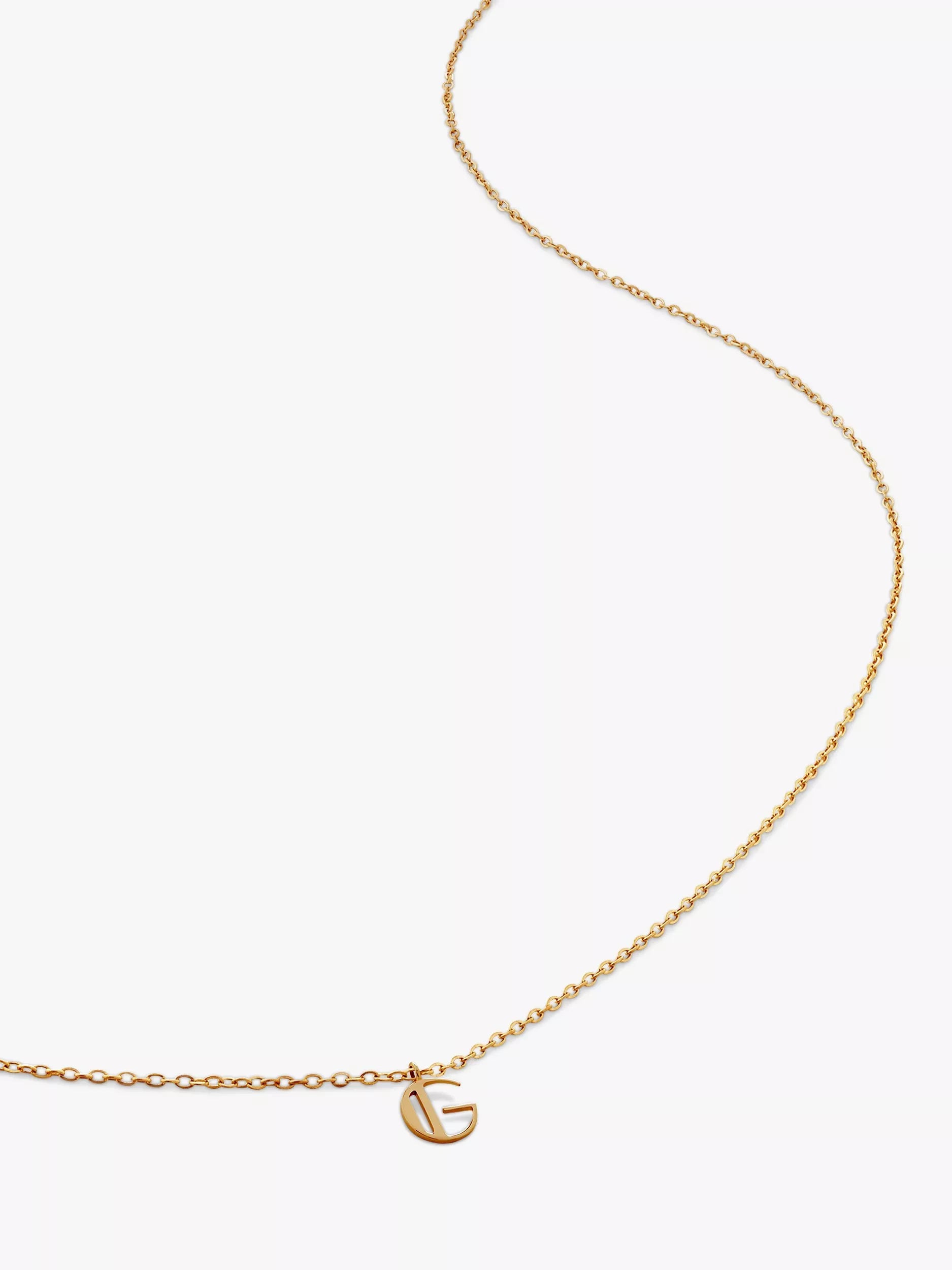 Monica Vinader Yellow Gold Small Initial Pendant Necklace