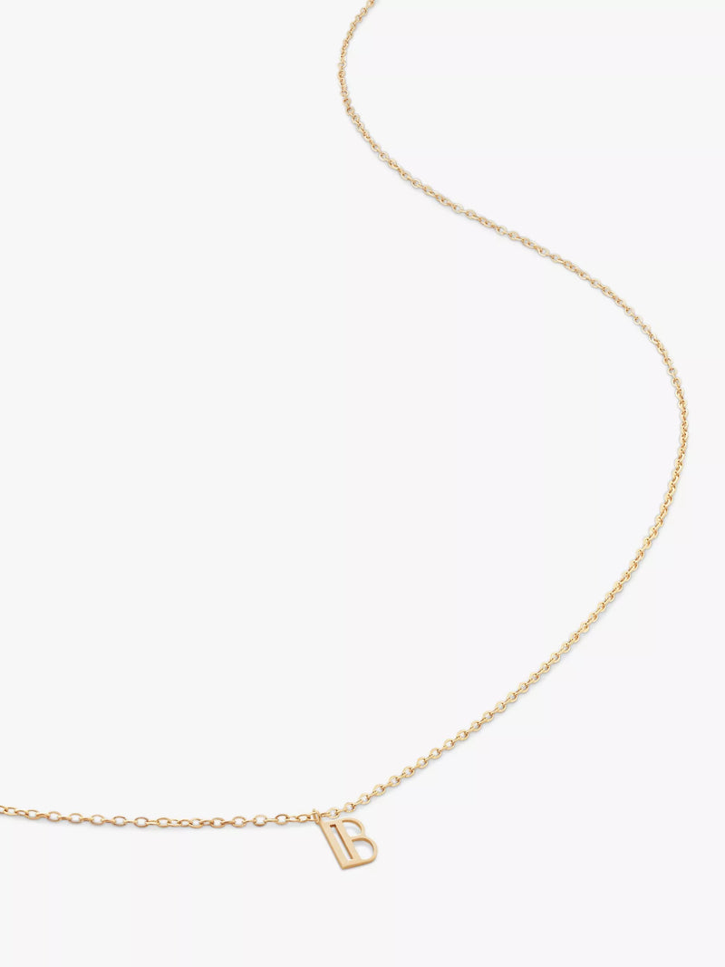 Monica Vinader Yellow Gold Small Initial Pendant Necklace