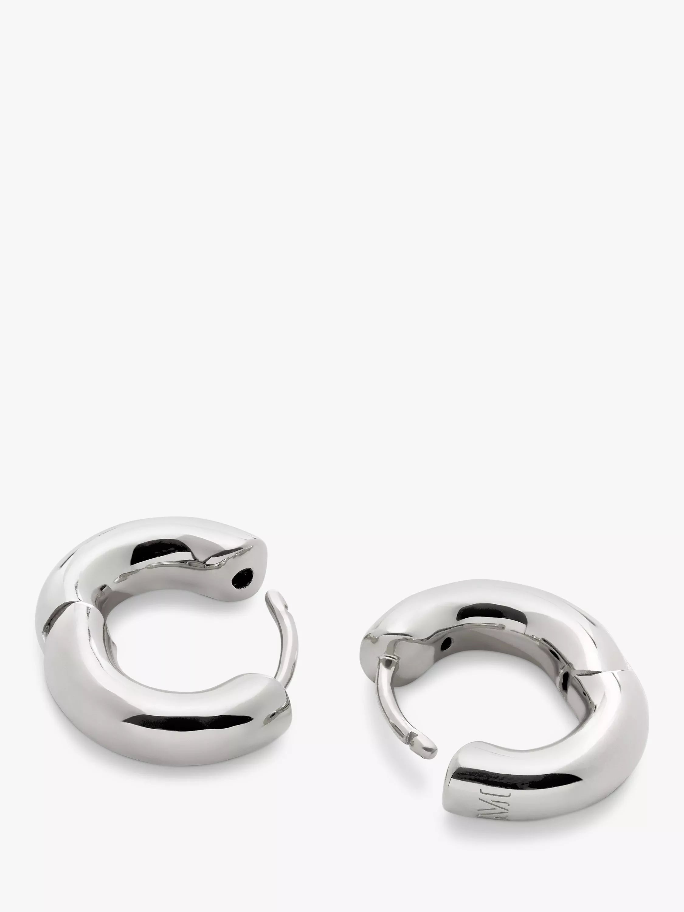 Monica Vinader silver huggie hoop earrings (British brand)