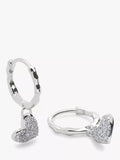 Monica Vinader diamond heart drop earrings silver, UK version