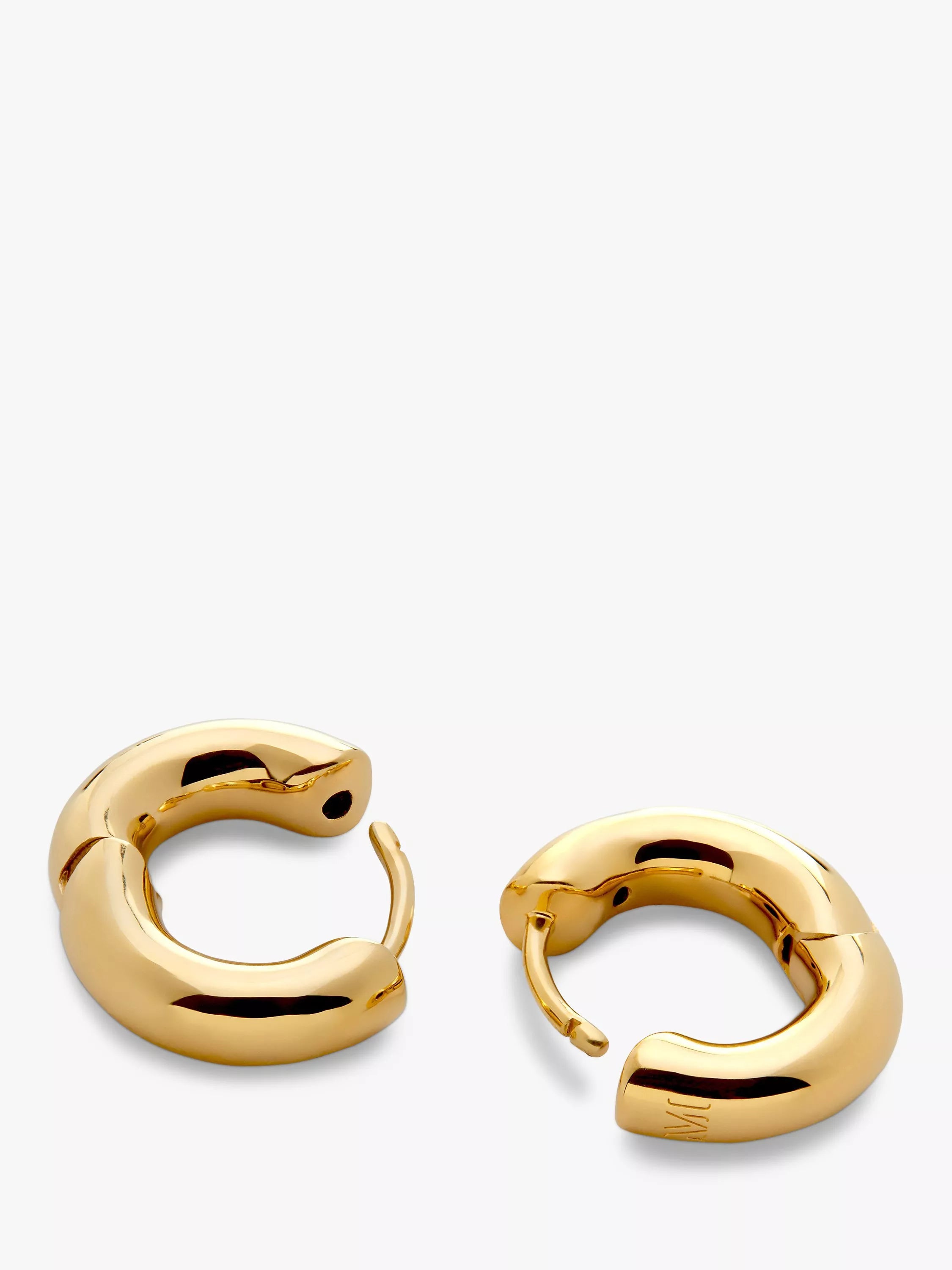 Monica Vinader huggie hoop earrings 18ct gold vermeil, imported from the UK