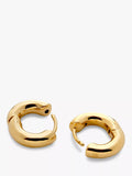 Monica Vinader huggie hoop earrings 18ct gold vermeil, imported from the UK