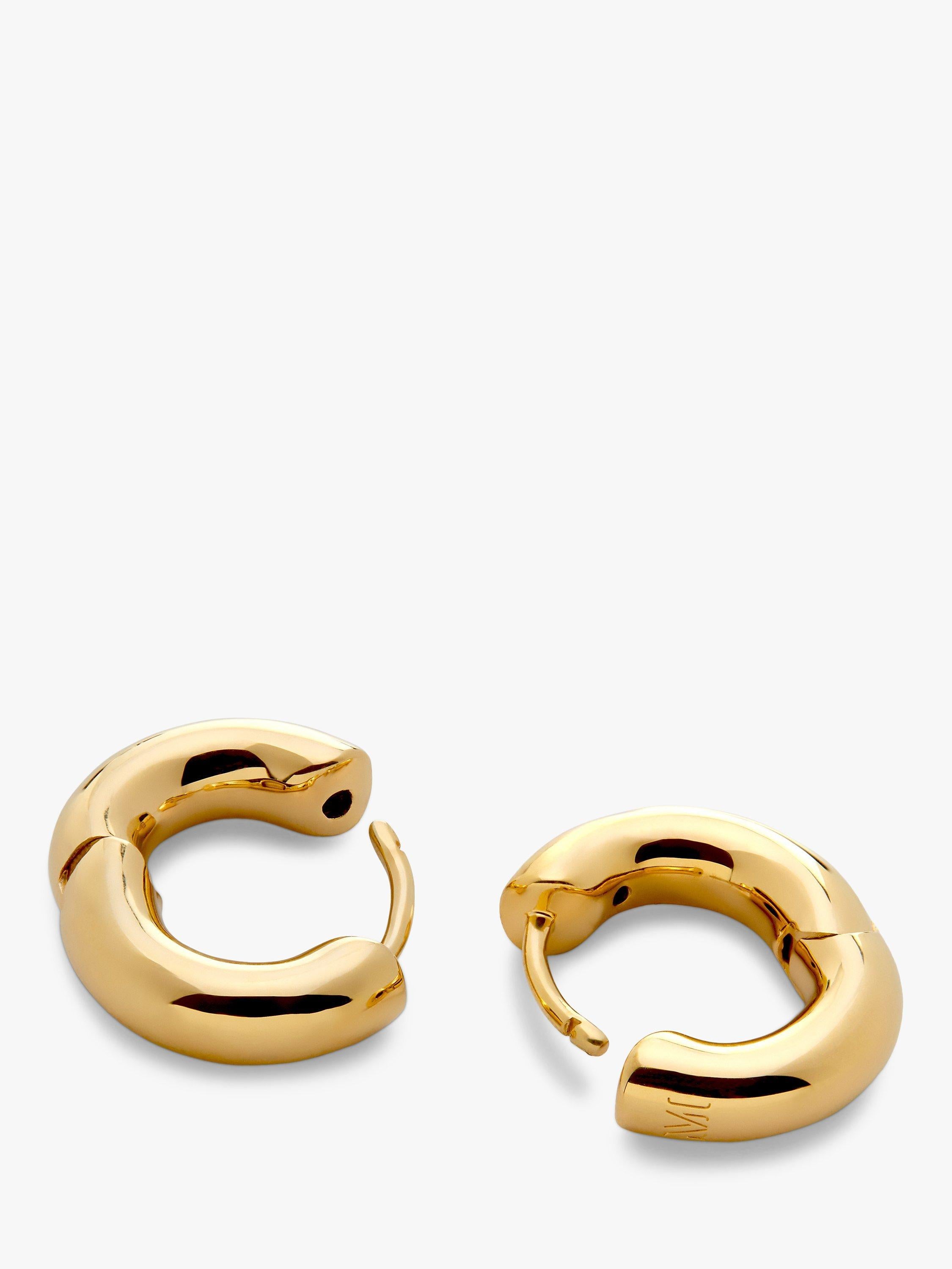 Monica Vinader huggie hoop earrings 18ct gold vermeil, imported from the UK