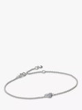 Monica Vinader diamond heart chain bracelet adjustable, imported from the UK