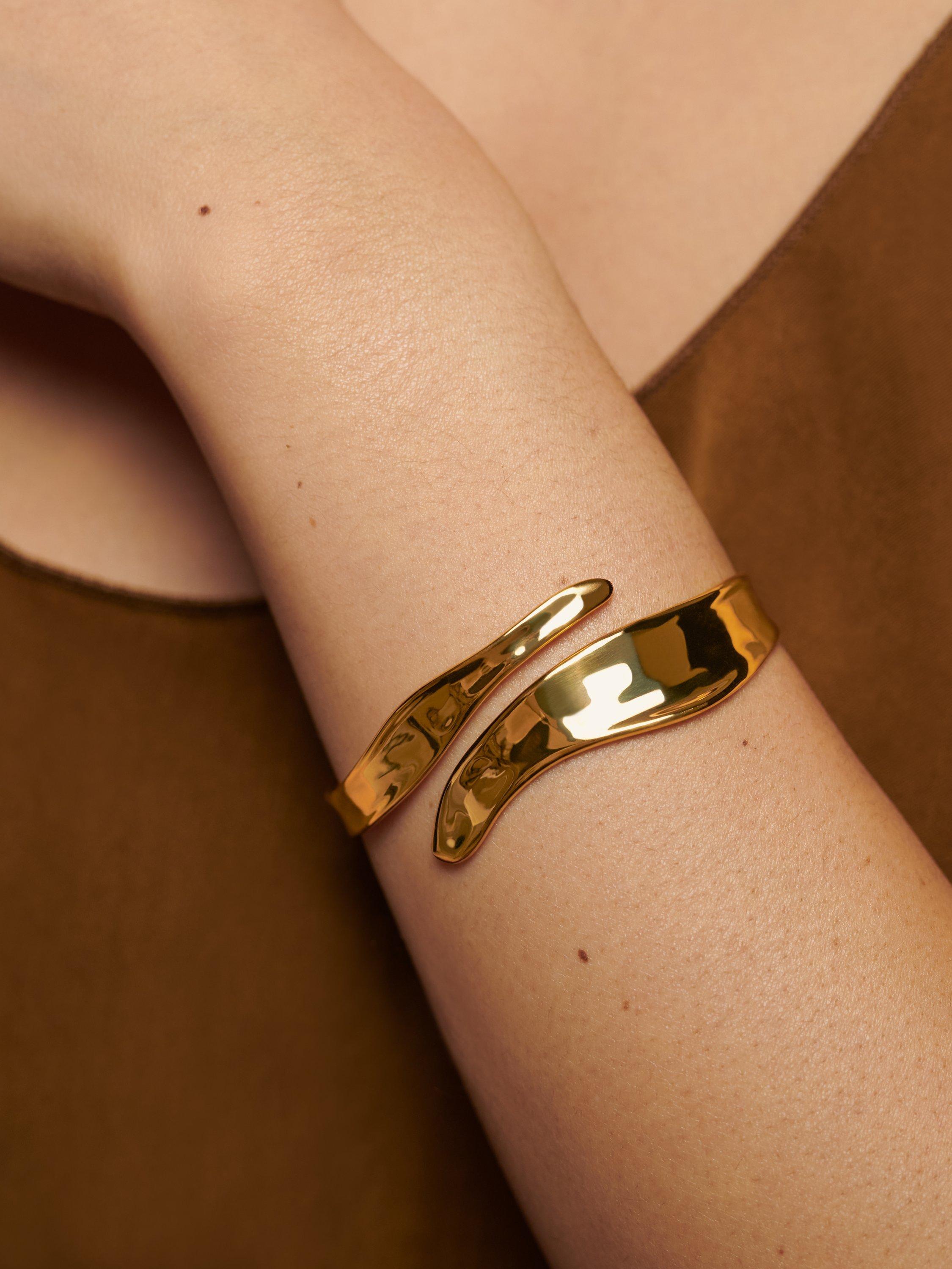 Monica Vinader gold Wave Wrap Cuff bracelet (British brand)