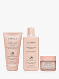 Radiant glow skincare gift set with gel cleanser, exfoliating tonic, and illuminating moisturiser, UK version