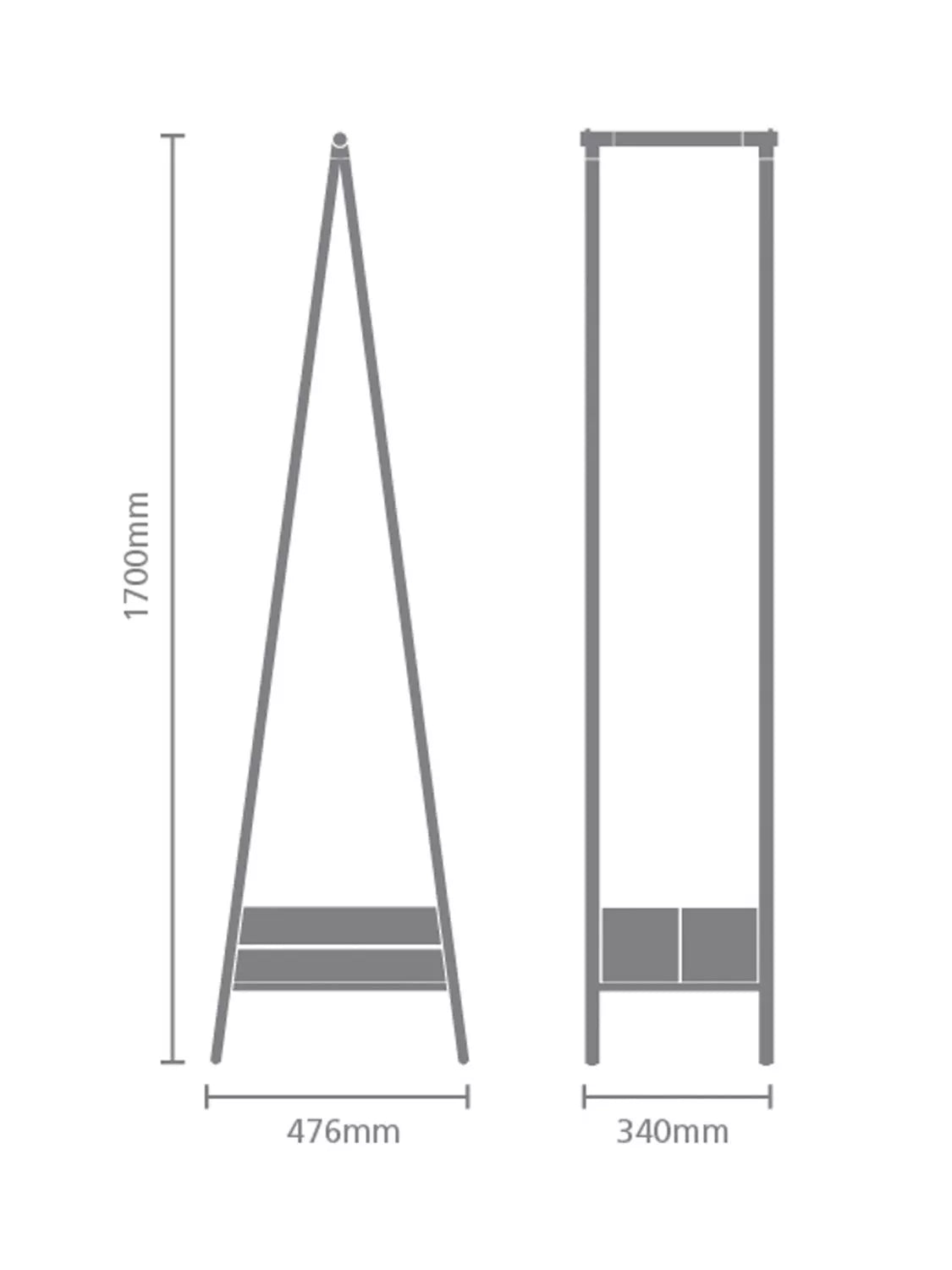 Brabantia bamboo clothes rail with shelf, UK version