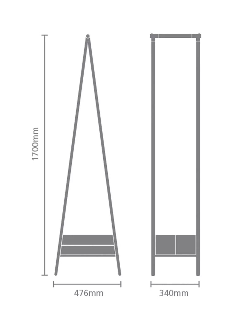 Brabantia bamboo clothes rail with shelf, UK version