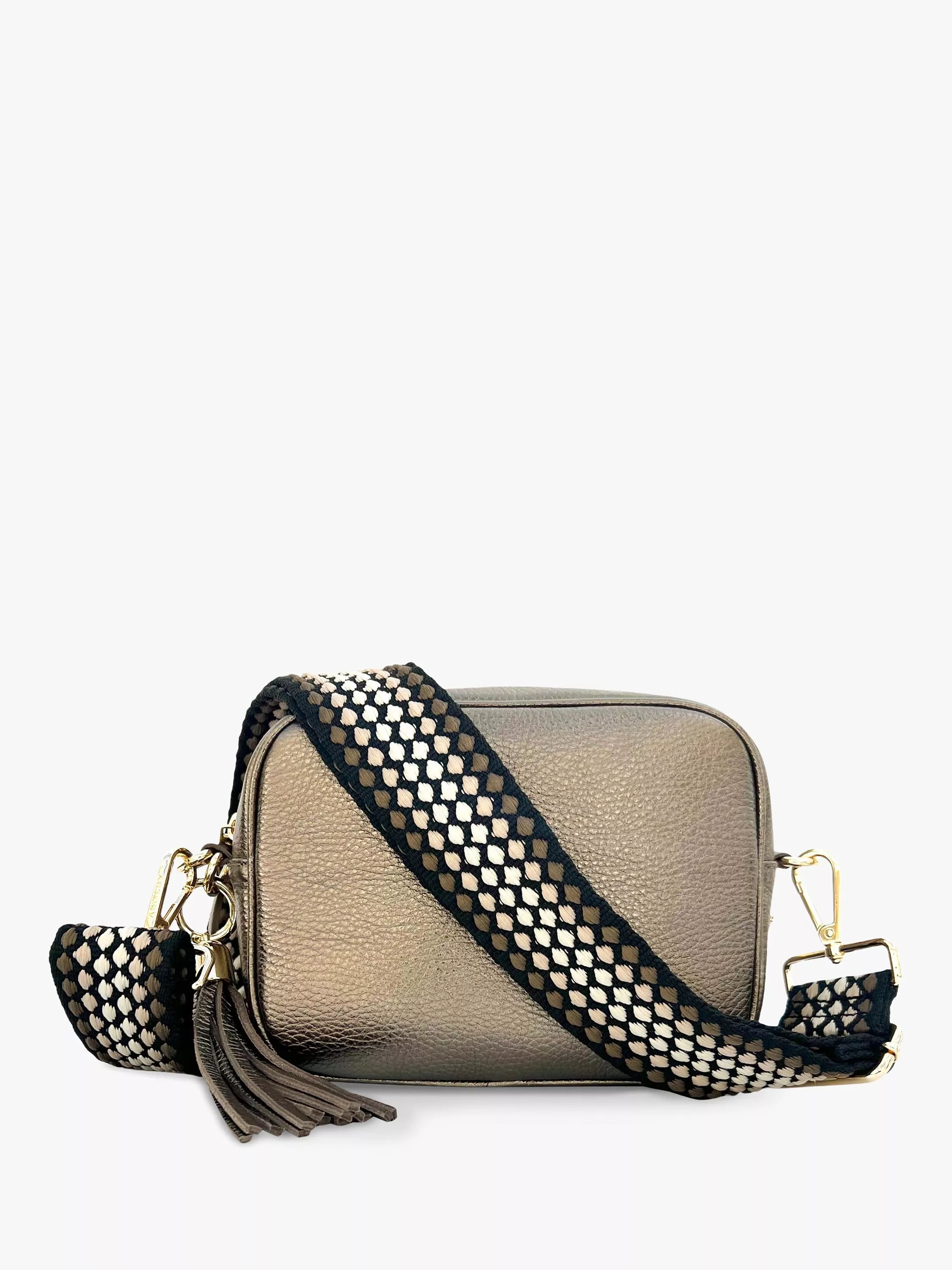 Apatchy London camera bag bronze pebble grained leather, imported from the UK