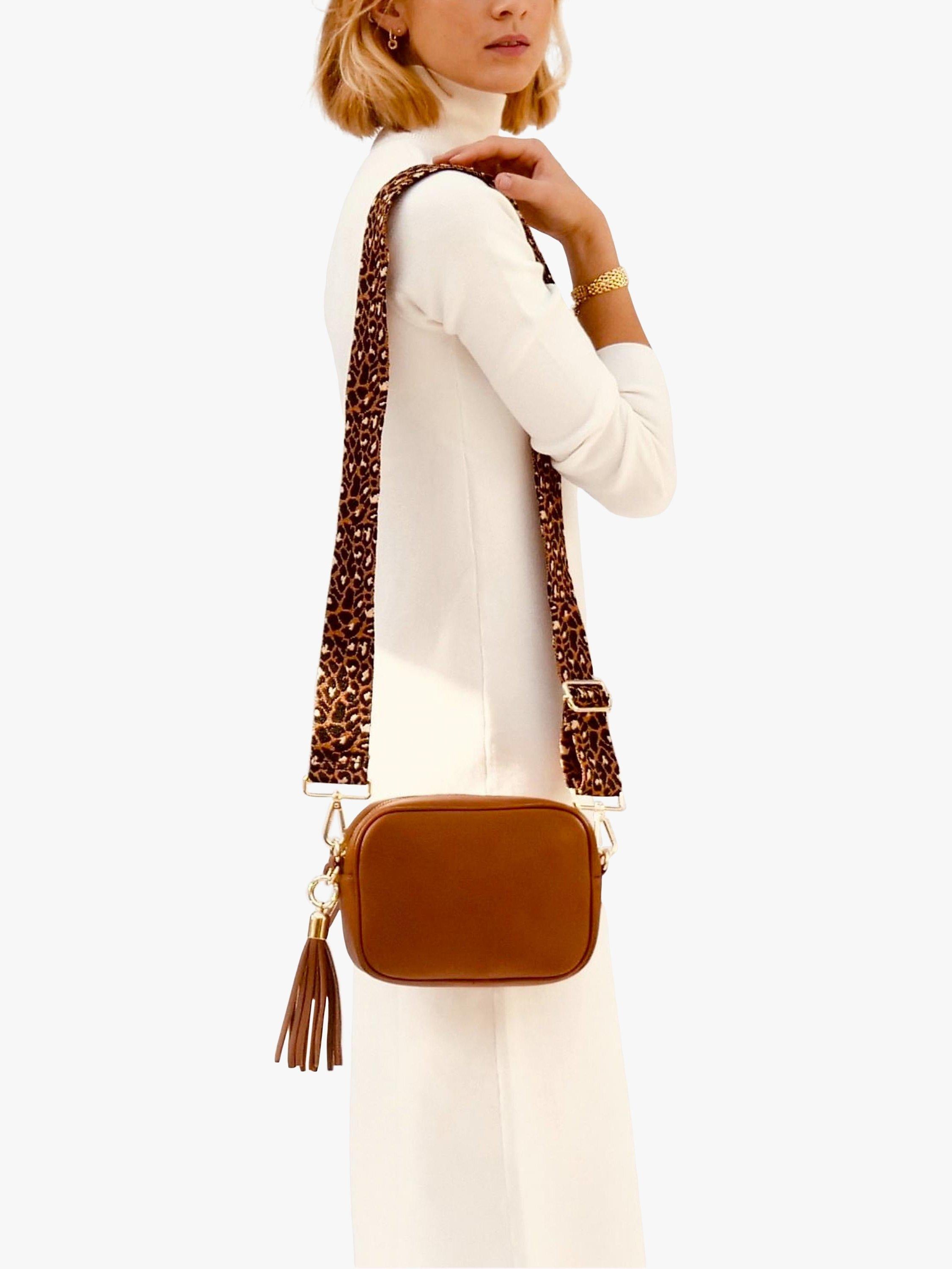 Apatchy London leather crossbody bag with cheetah strap - British product