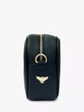 Apatchy London crossbody bag black gold metallic chevron strap, UK version