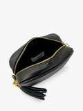 Apatchy London crossbody bag black gold metallic chevron strap, UK version