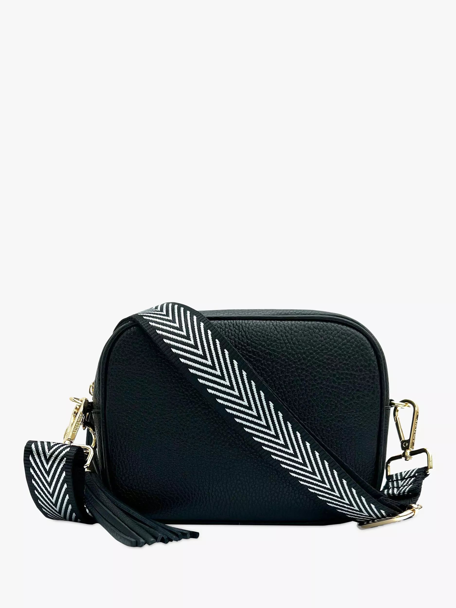 Apatchy London chevron strap leather cross body bag (British brand)