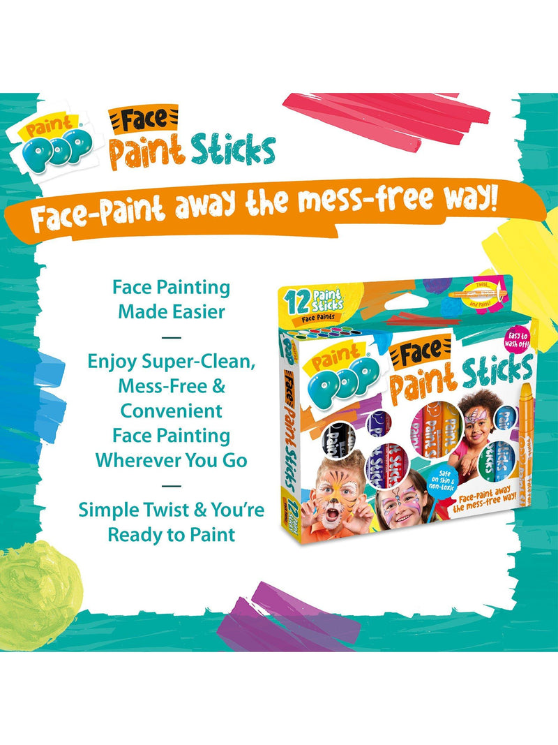 Paint Pop face paint sticks 12-pack, imported from the UK