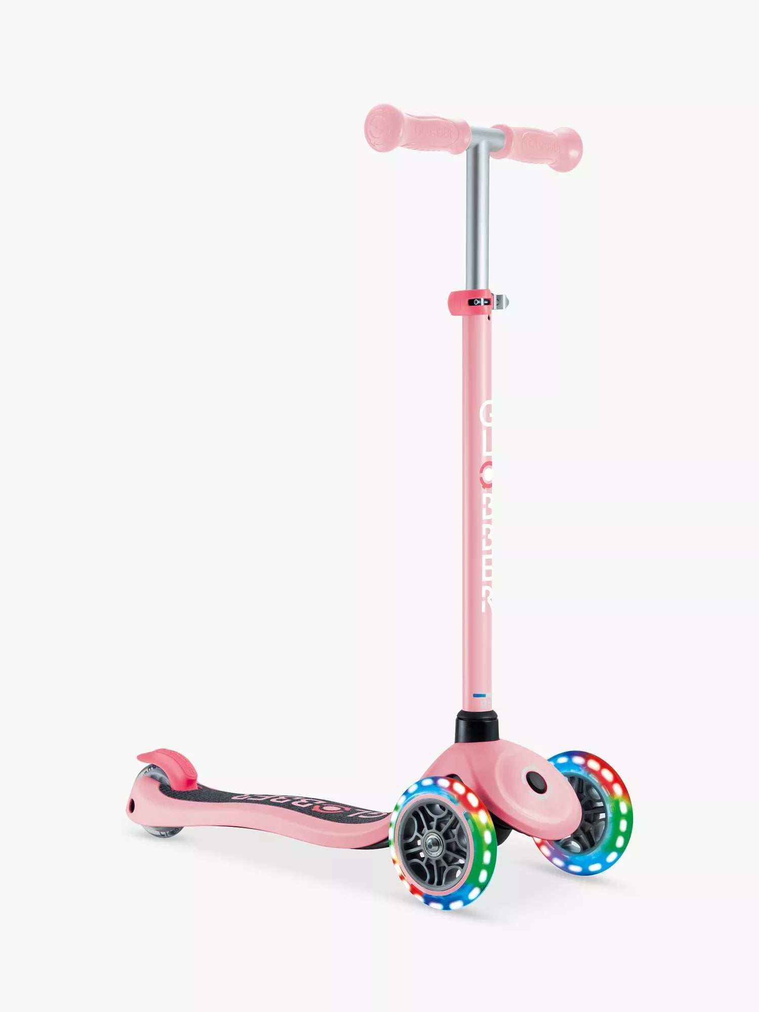 Globber Primo Lights kids scooter pastel pink, imported from the UK
