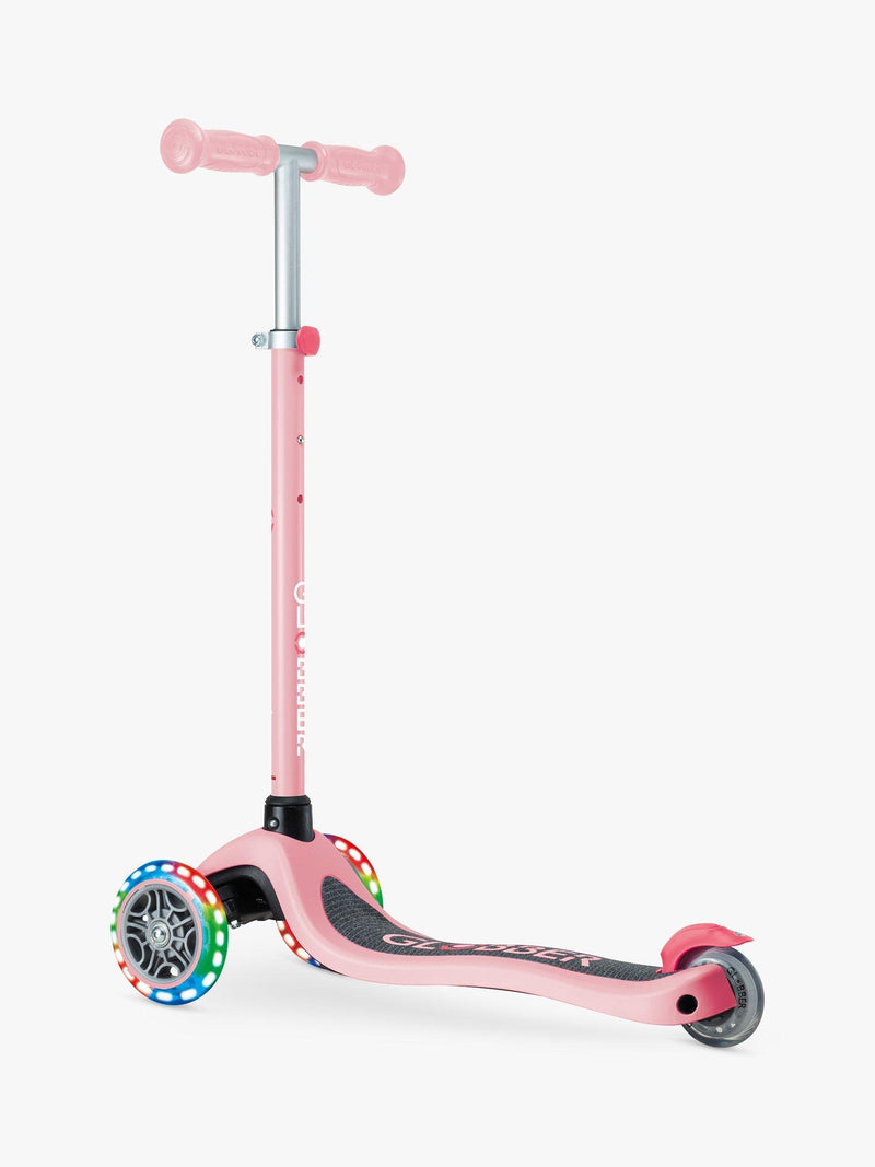 Globber Primo Lights kids scooter pastel pink, imported from the UK