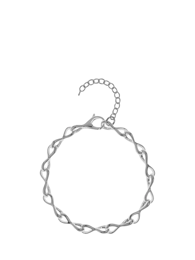 John Lewis Nina B Sterling Silver Keyhole Bracelet, Silver, 19-22cm- Buy online at McGrocer