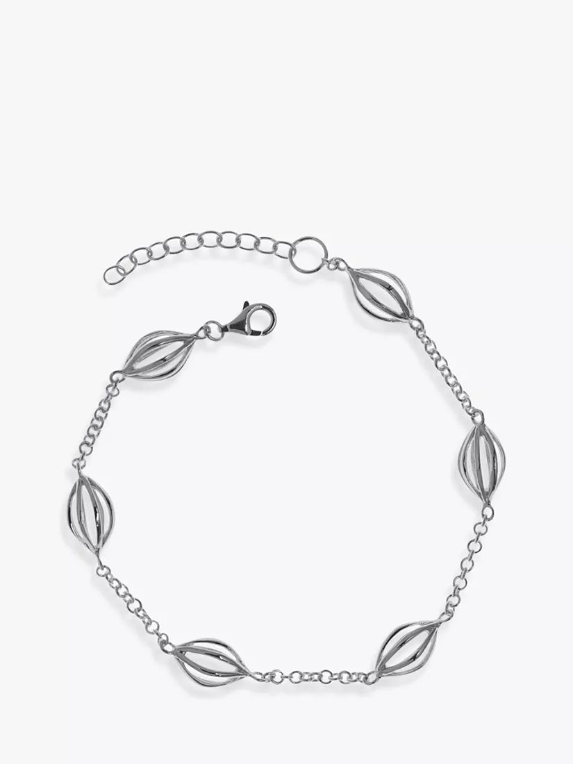 Nina B lantern chain bracelet silver, imported from the UK