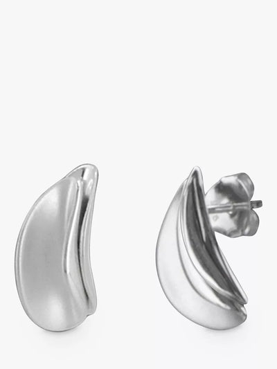 John Lewis Nina B Double Fold Earrings, Silver- Buy online at McGrocer
