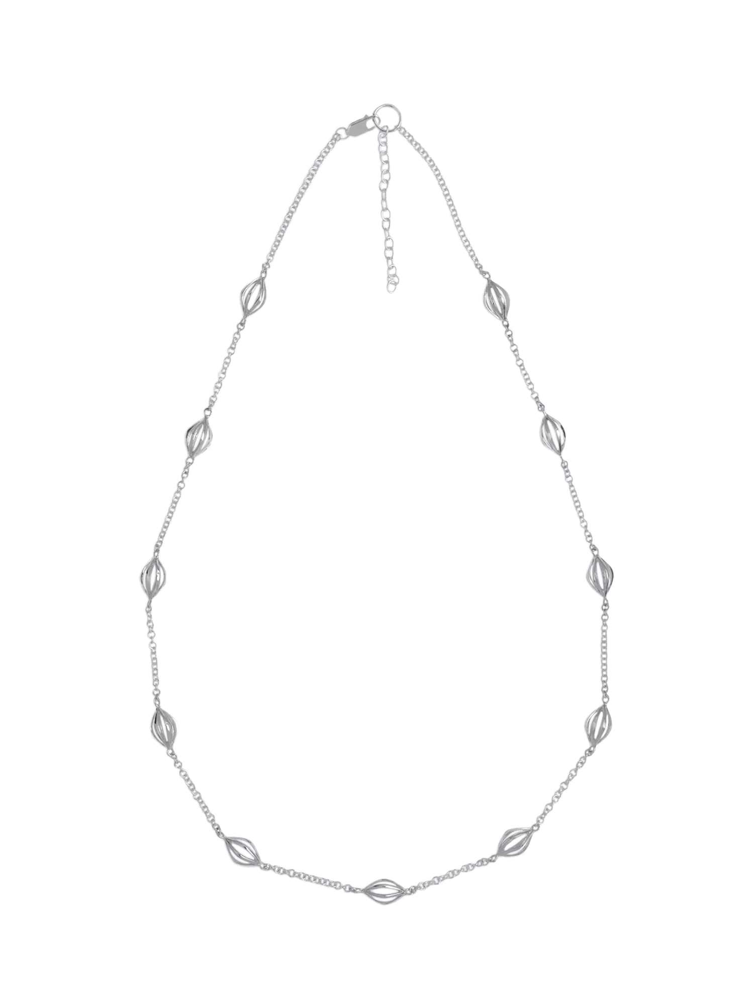 Nina B Lantern Necklace Silver Sterling Silver, imported from the UK