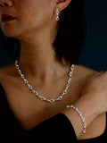 Nina B sterling silver keyhole necklace long 50-55cm - British product