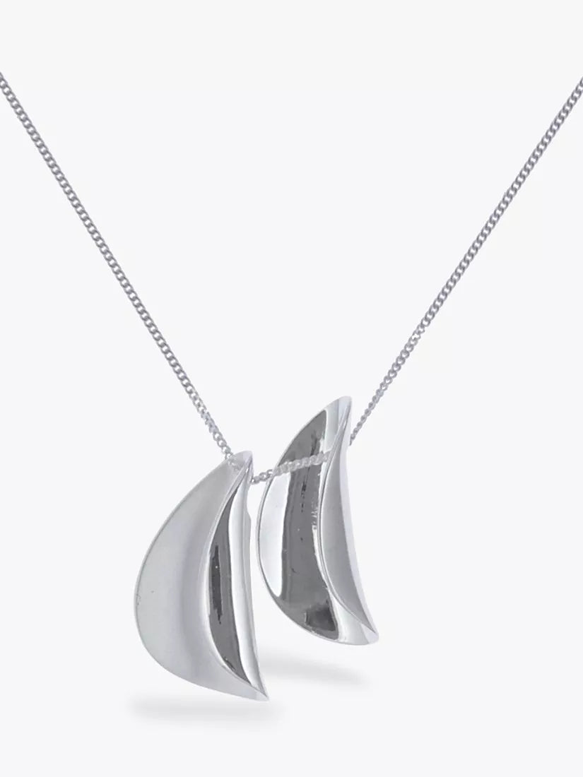 Nina B double fold pendant in sterling silver (British brand)