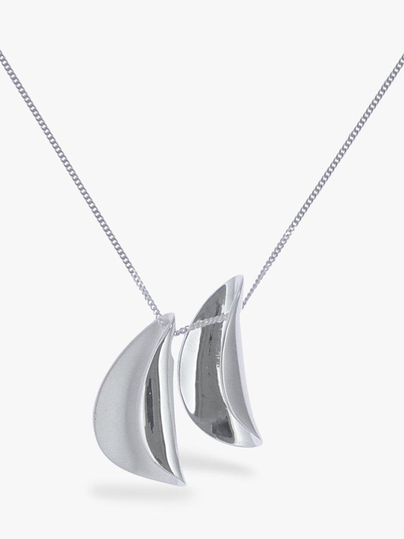 Nina B double fold pendant in sterling silver (British brand)
