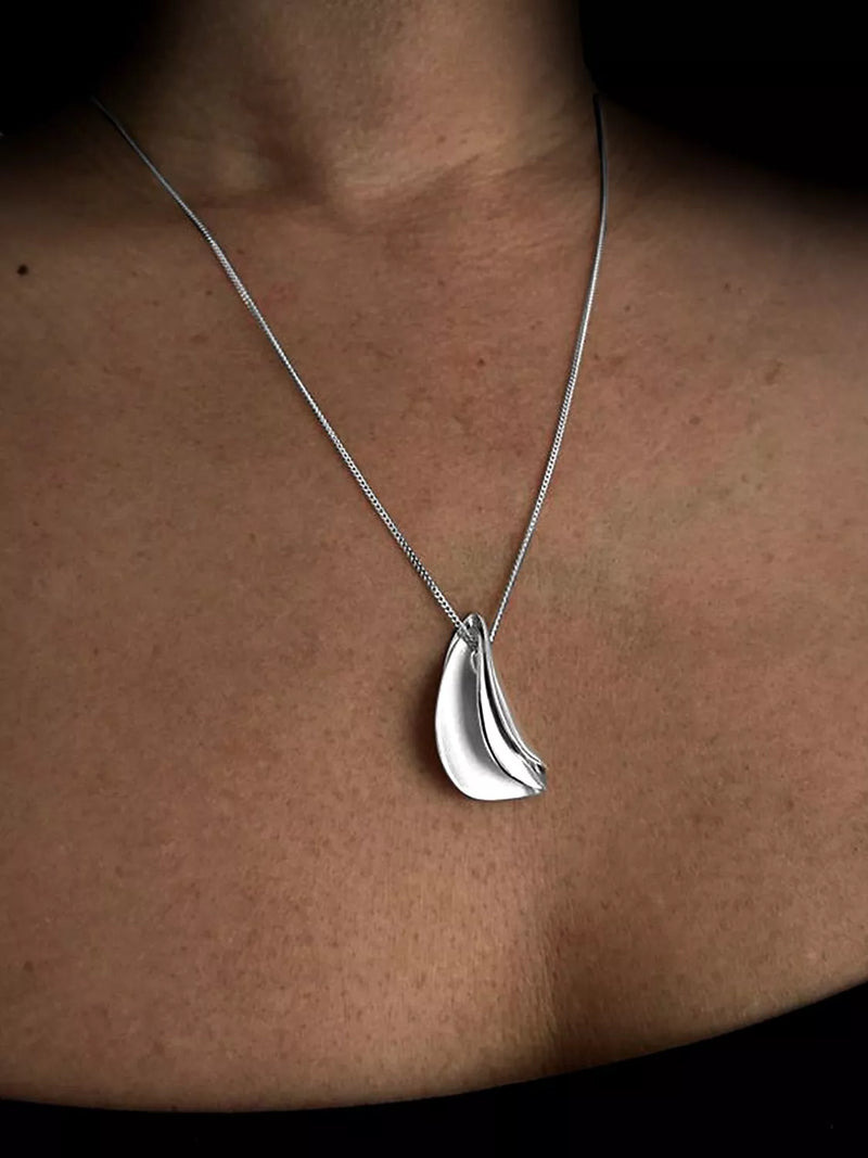 Nina B double fold pendant in sterling silver (British brand)