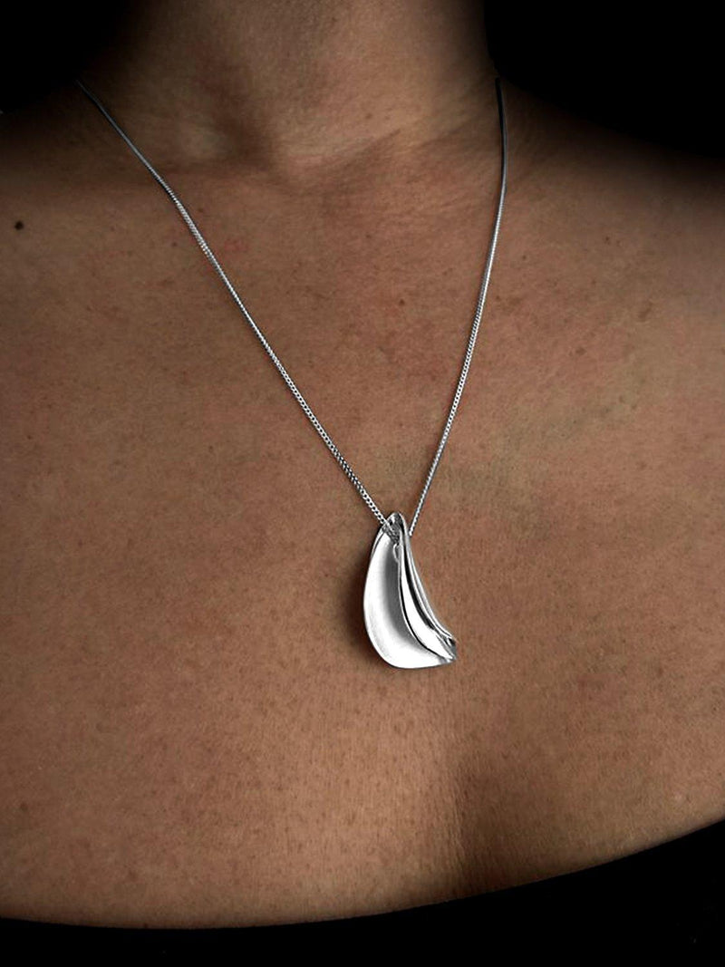Nina B double fold pendant in sterling silver (British brand)