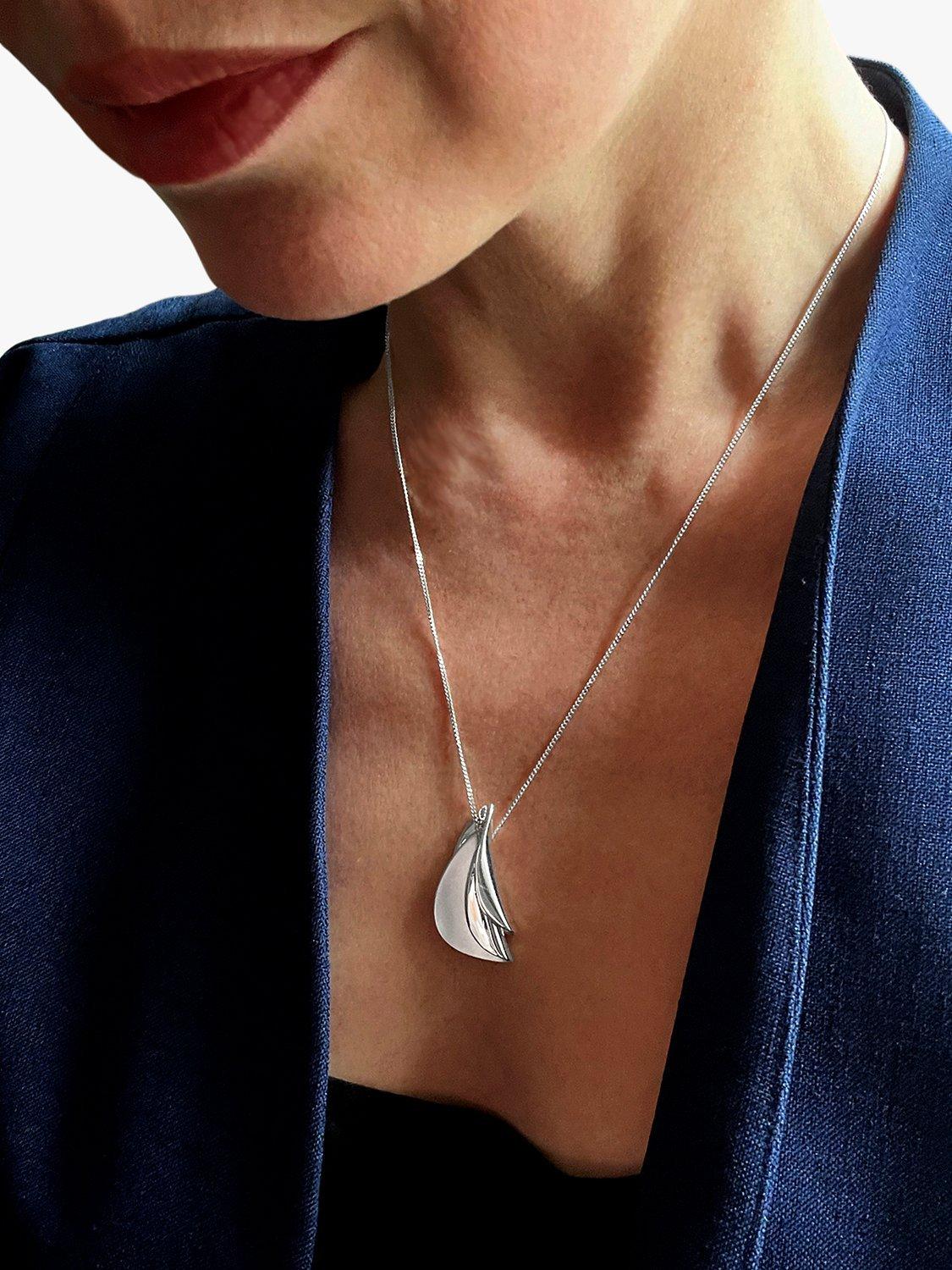 Nina B double fold pendant in sterling silver (British brand)
