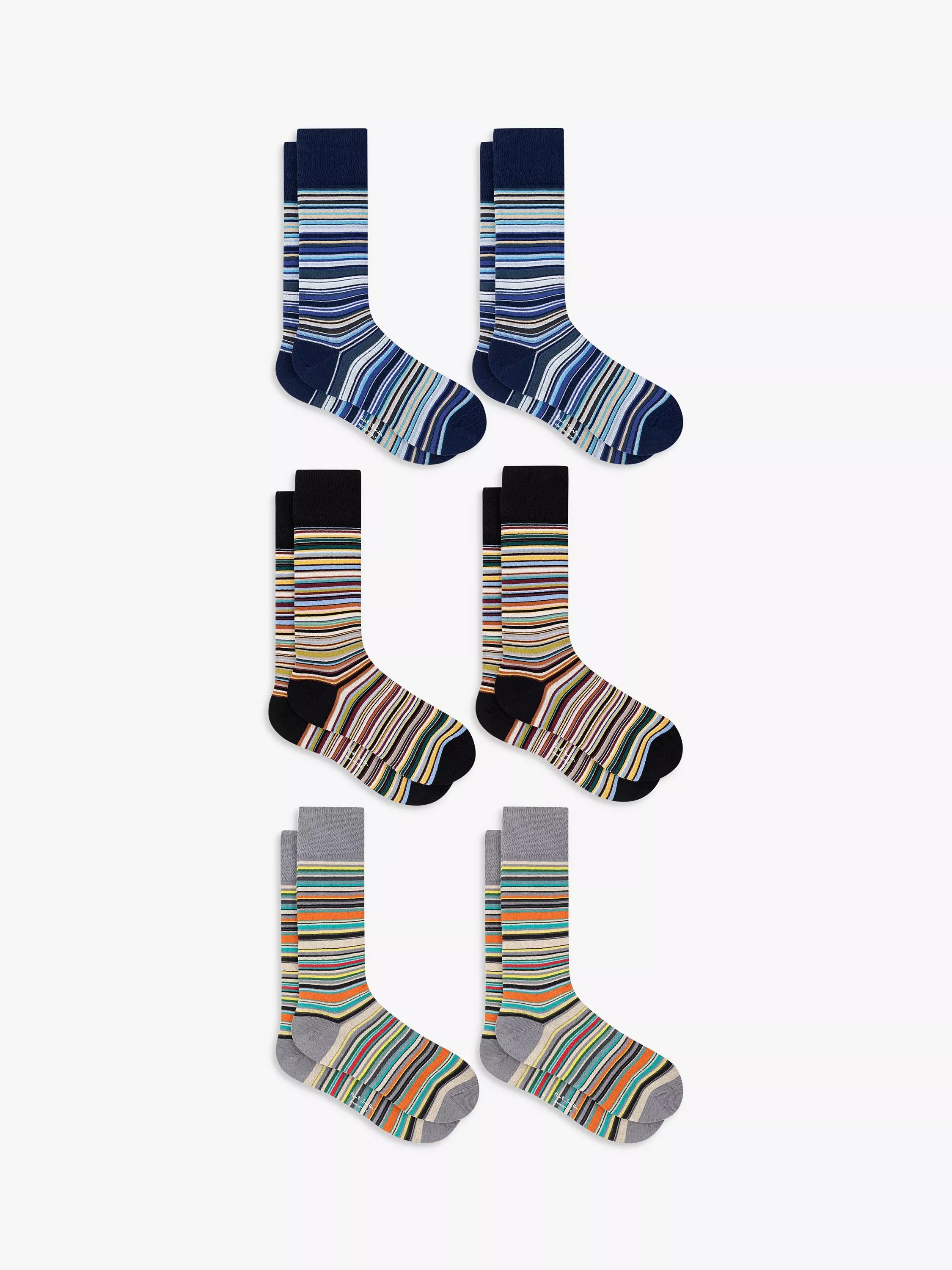 Paul Smith stripe socks gift box pack of 6 (British brand)