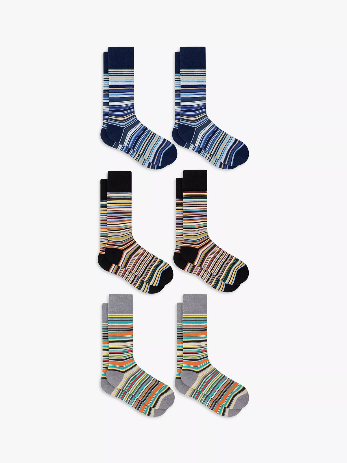 Paul Smith stripe socks gift box pack of 6 (British brand)