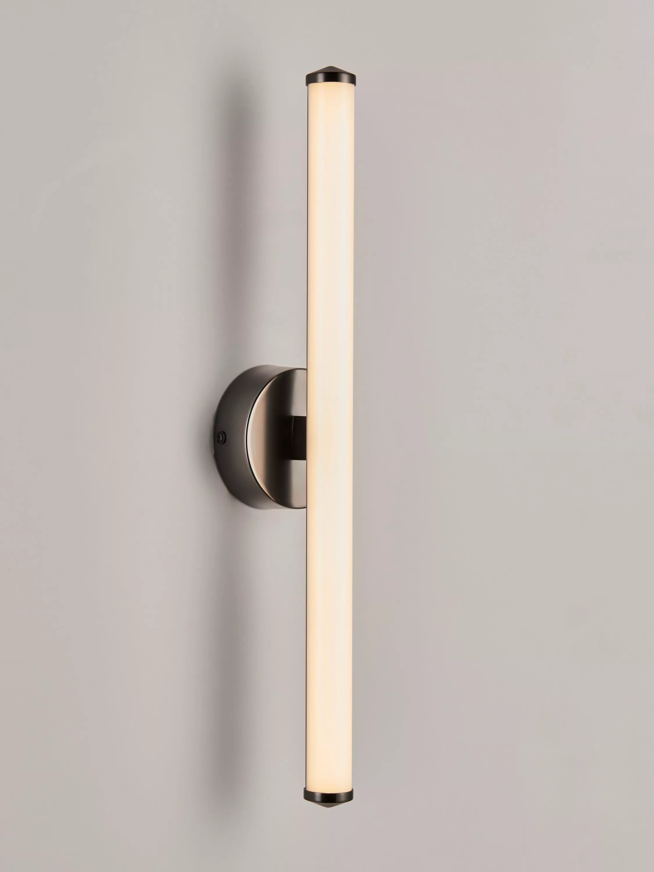 John Lewis Deco Rod LED Bathroom Wall Light, Black/Cool White
